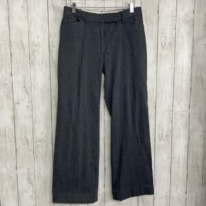 Fashion Bug Y2K Gray Mid Rise Straight Wide leg Work Dress Hemmed Pants 4